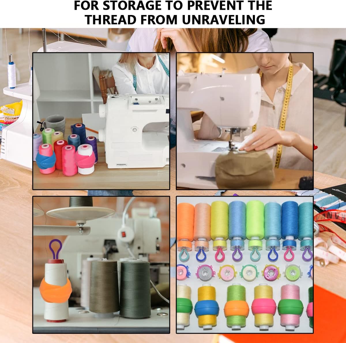 142Pcs Bobbin Thread Buddies Set Sewing Thread Spool Organizer Including 70Pcs Bobbin Holders Clips, 32Pcs Bobbin Thread Spool Huggers and 40Pcs Bobbin Clips Holder for Embroidery Quilting Sewing - Image 7