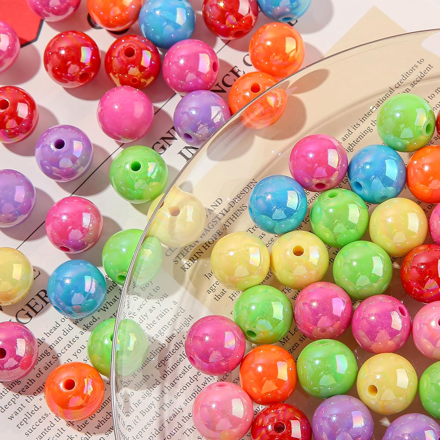 16mm Acrylic Beads Ab Color Beads Round Rainbow Color Beads Multicolor Acrylic Beads for DIY Jewelry Making (Rainbow) - Image 5
