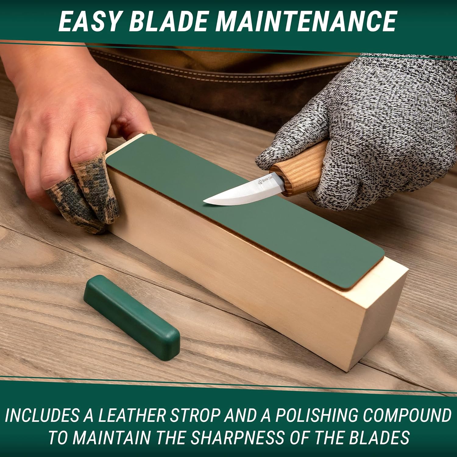 BeaverCraft S01 Wood Spoon Carving Knives Set Spoon Making Tools Kit Whittling Knife Hook Knife Right-handed Bowl Cup Kuksa for Beginners Woodworking Professional Wood Carving Kit - Image 5