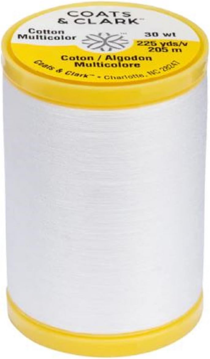 Coats & Clark Cotton All Purpose Sewing Thread 100% Mercerized Cotton 225 Yards Each Spool S970 2 Pack Bundle with 3 Bella's Crafts Needle Threaders (White) - Image 2