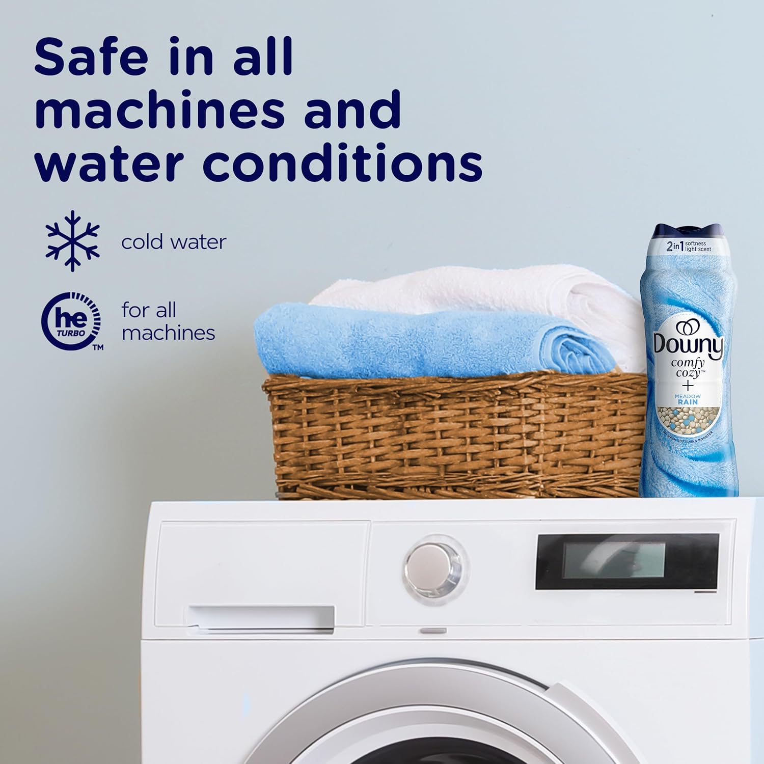 Downy Comfy Cozy In-Wash Laundry Scent Booster Beads, Meadow Rain Scent, 13 oz, Softness and Freshness - Image 7