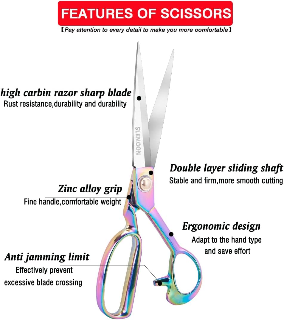 Fabric Scissors Professional 10" Sewing Scissors,Heavy Duty Shears for Fabric,Leather,Raw Materials,Dressingmaking,Upholstery Shears for Dressmakers Students Office Crafting - Image 5
