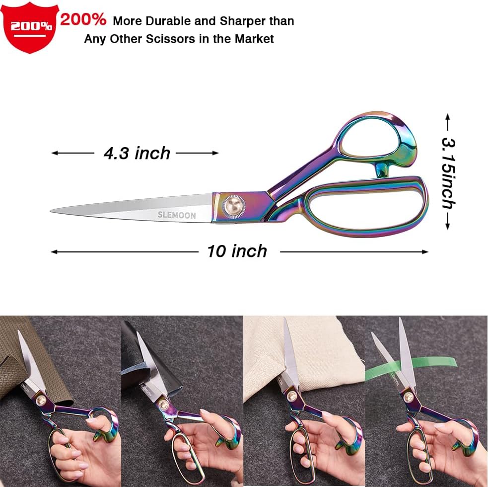 Fabric Scissors Professional 10" Sewing Scissors,Heavy Duty Shears for Fabric,Leather,Raw Materials,Dressingmaking,Upholstery Shears for Dressmakers Students Office Crafting - Image 6
