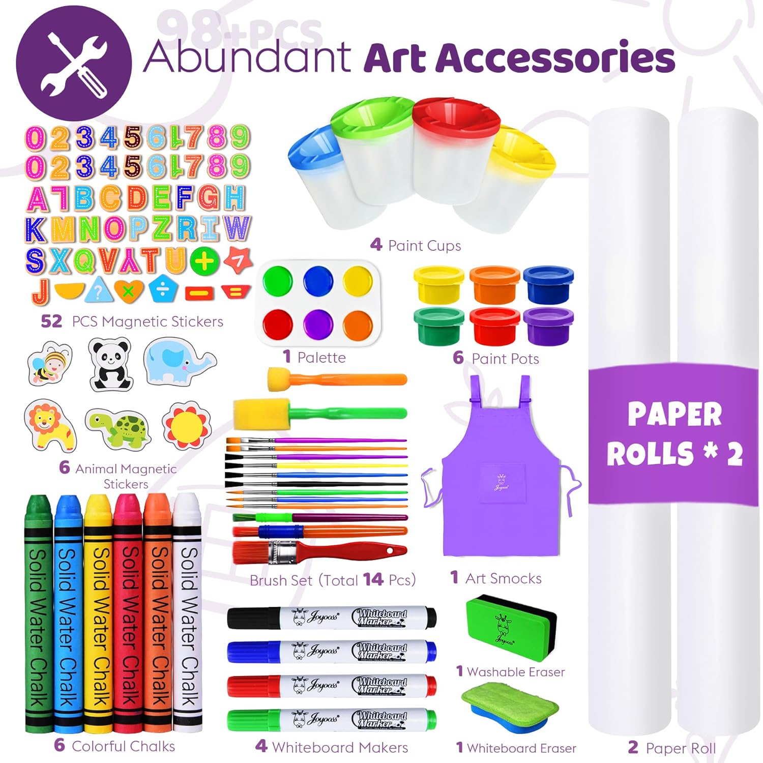 Joyooss Art Easel for Kids Easel for Toddlers, Adjustable Standing Wooden Toddler Easels Kids Board Whiteboard & Chalk Board Kids Dry Erase Board, Art Easel for Kids Age 2-4 4-8 9-12 Drawing Easels - Image 3