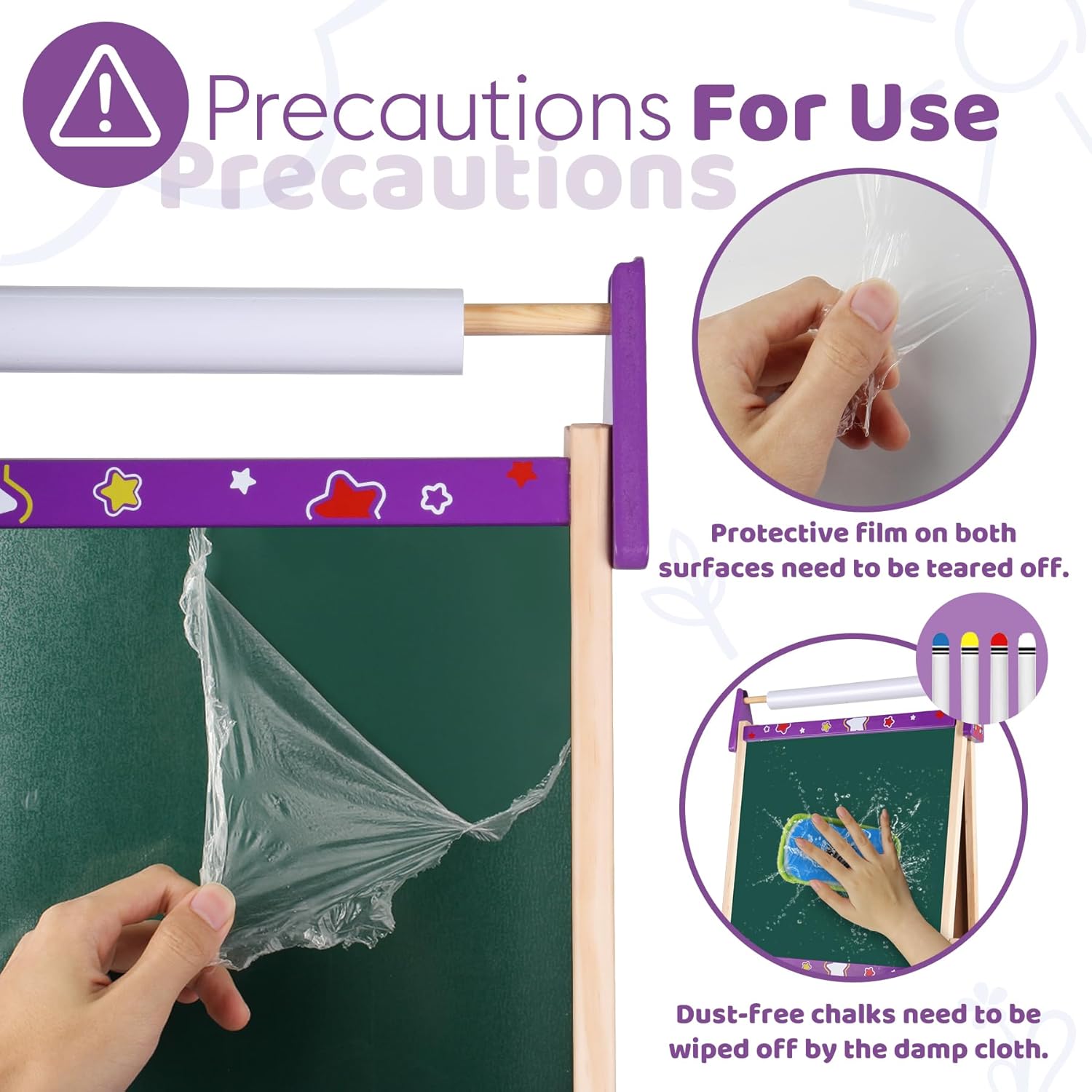 Joyooss Art Easel for Kids Easel for Toddlers, Adjustable Standing Wooden Toddler Easels Kids Board Whiteboard & Chalk Board Kids Dry Erase Board, Art Easel for Kids Age 2-4 4-8 9-12 Drawing Easels - Image 8