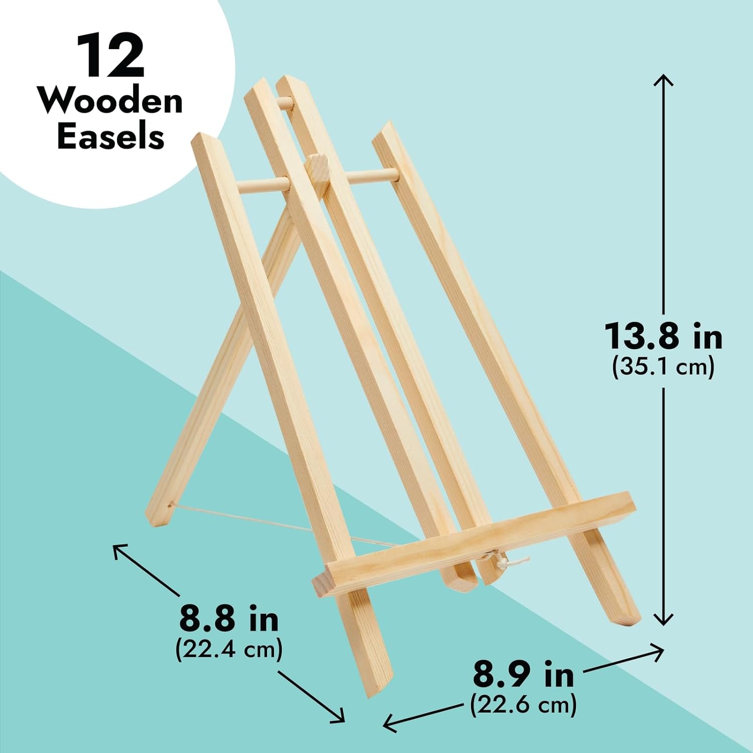 Juvale 12 Pack 13.8-inch Table Top Easels for Painting and Canvas - Wooden Holder Stand for Kids and Artists - Image 8
