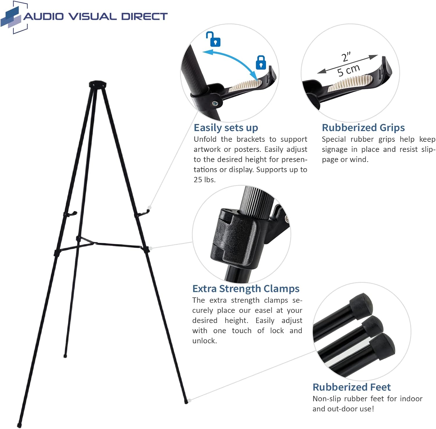 Lightweight Aluminum Telescoping Display Easel, 70 Inches, Black (2) - Image 3