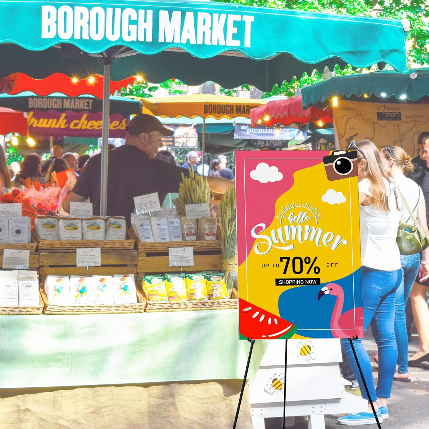 Lightweight Aluminum Telescoping Display Easel, 70 Inches, Black (2) - Image 9