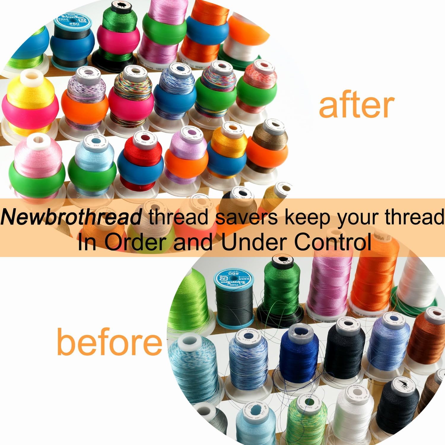 New Brothread 100pcs Thread Spool Savers/Spool Huggers - Prevent Thread Tails from Unwinding - No Loose Ends for Sewing and Embroidery Machine Thread Spools - Image 6