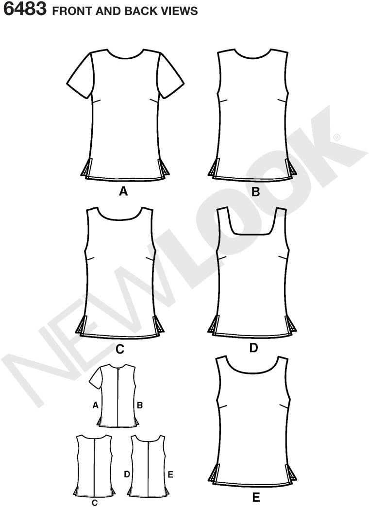 New Look Sewing Pattern 6483 Misses Tops, Size A (6-8-10-12-14-16) - Image 2