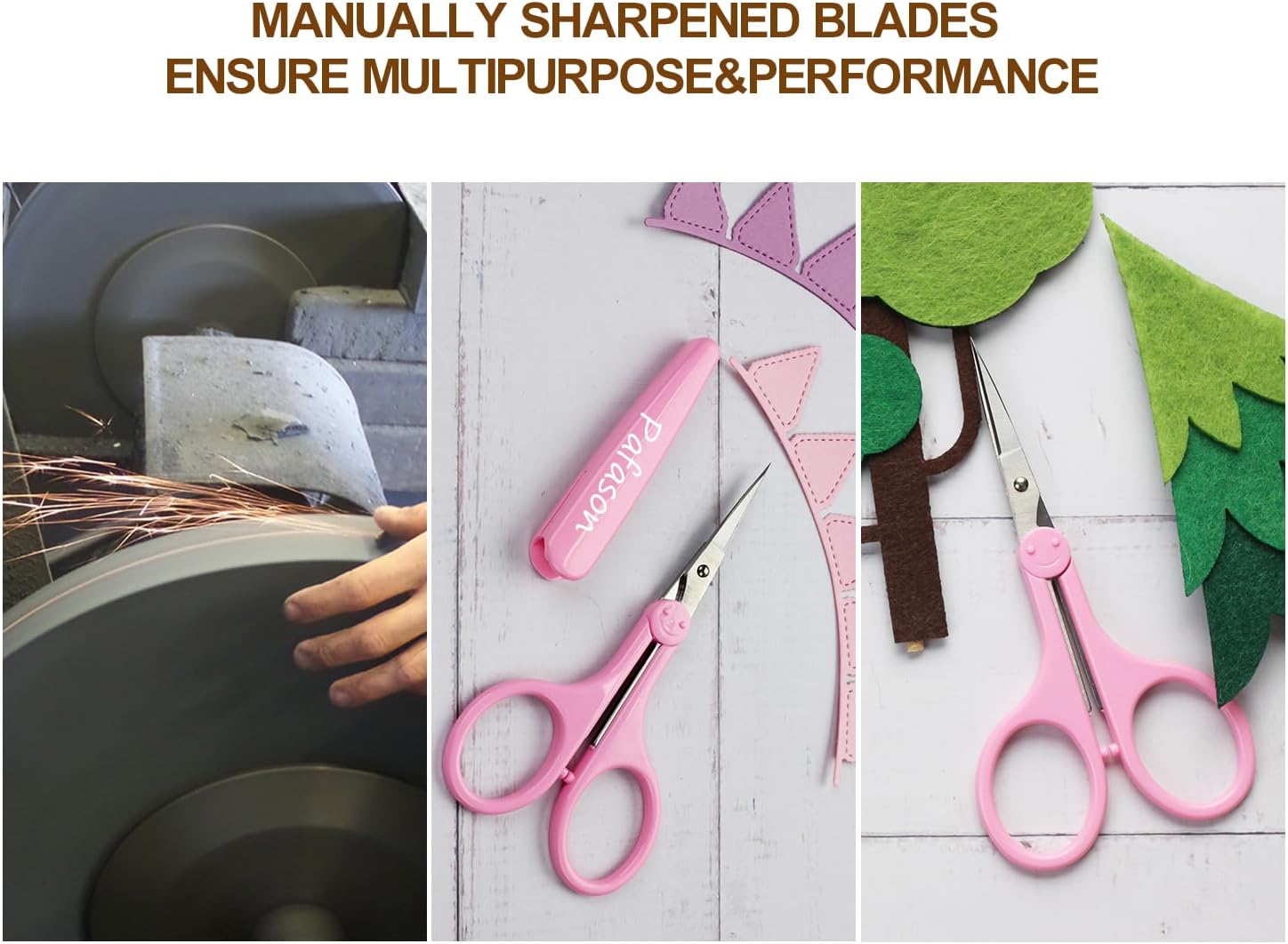 PAFASON 4" Stainless Steel Detail Craft Scissors Set with Straight Precise Tips & Safety Cap & TSA Complied Ideal for Scrapbooking, Paper Yarn Thread Fabric Cutting Sewing Quilting Embroidery Knitting - Image 5