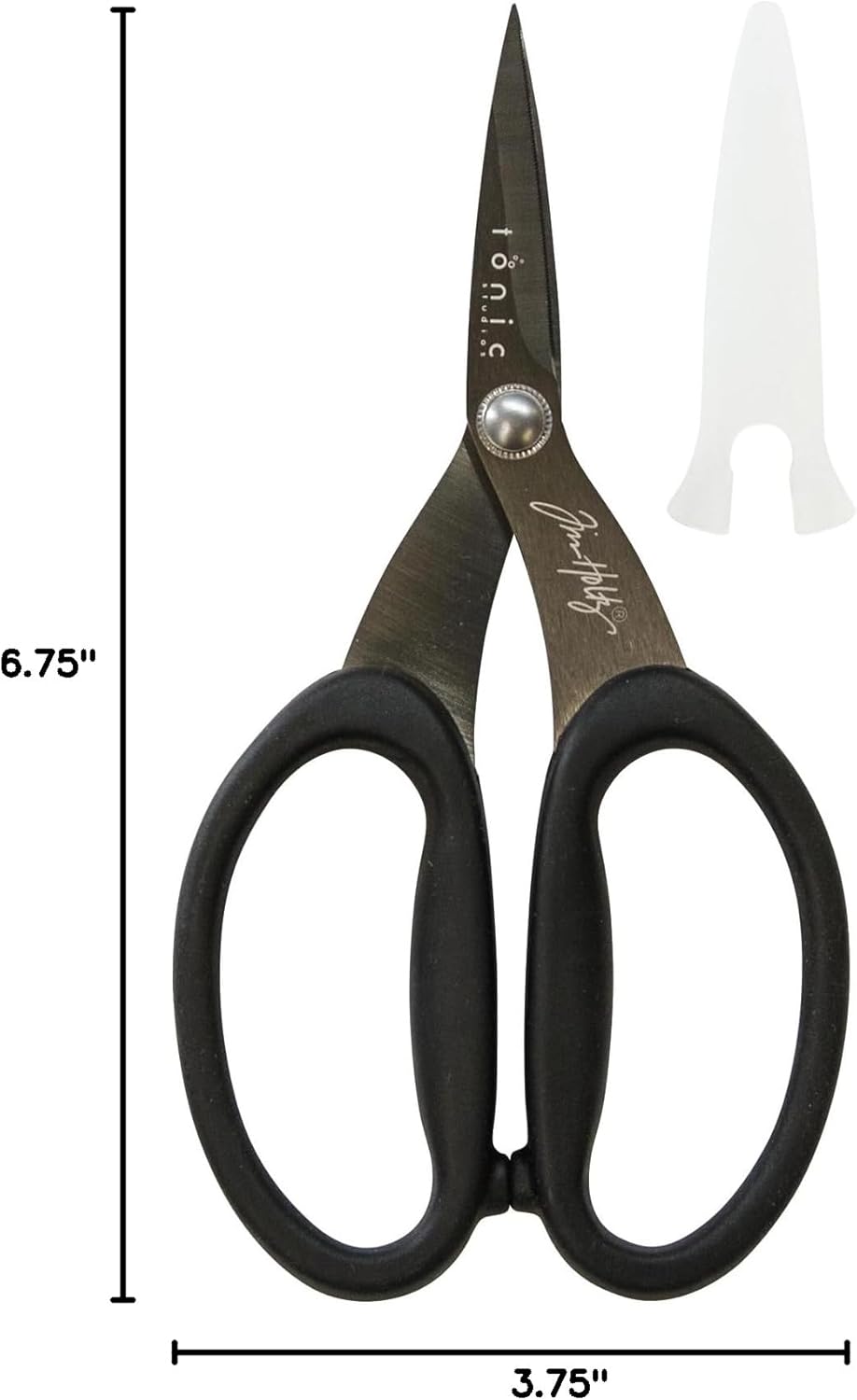 Tim Holtz Small Titanium Scissors - 7 Inch Mini Snips with Micro Serrated Blade - Non Stick Craft Tool for Cutting Paper, Fabric, and Sewing - Black Comfort Grip Handles - Image 6