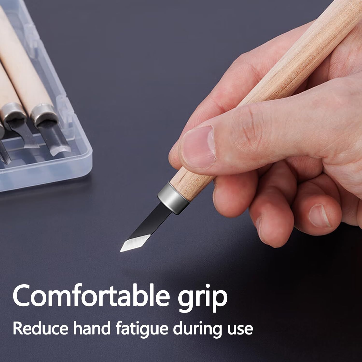 Wood Carving Tools Set 12 Pcs,Wood Carving kit Set with Canvas Roll Bag, Wood Whittling Kit for Beginners Kids & Adults,Wood Carving Knife Kit Gift (Canvas Roll Bag) - Image 4