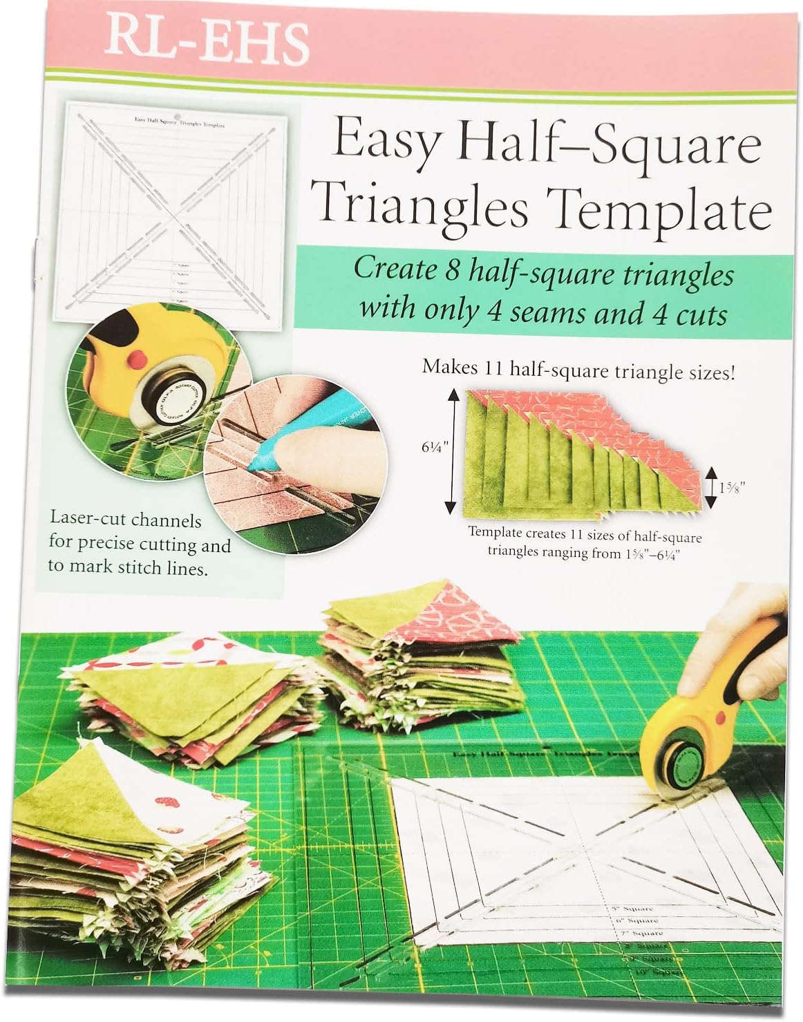 YICBOR Easy Half-Square Triangles Quilting Rulers and Template